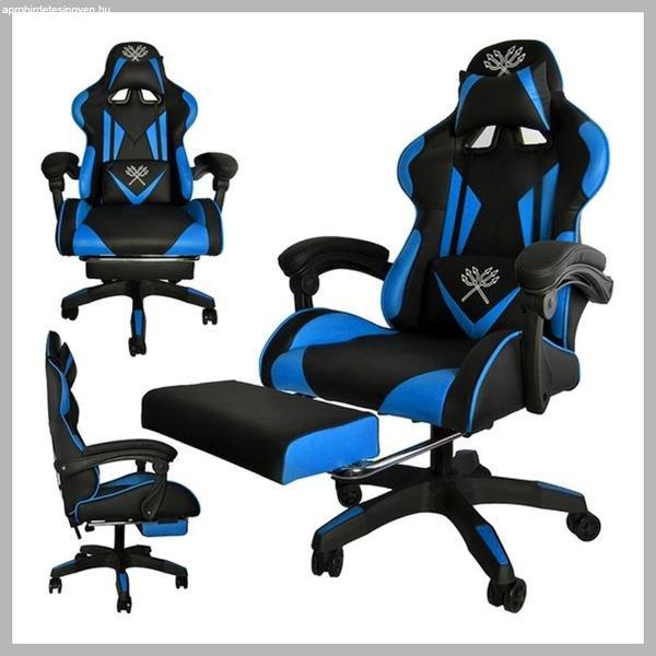 MALATEC Gamer szék - lábtartóval, kék-fekete 00008978