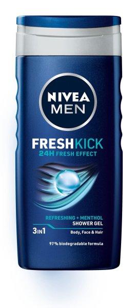 Nivea Tusfürdő arcra, testre és hajra Men Fresh Kick 250 ml