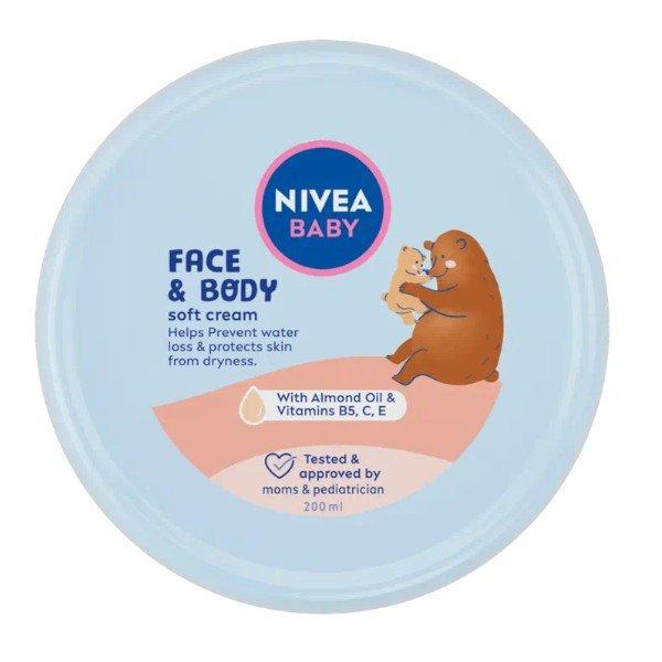 Nivea Hidratáló arc- és testkrém Baby (Face & Body Soft
Cream) 200 ml