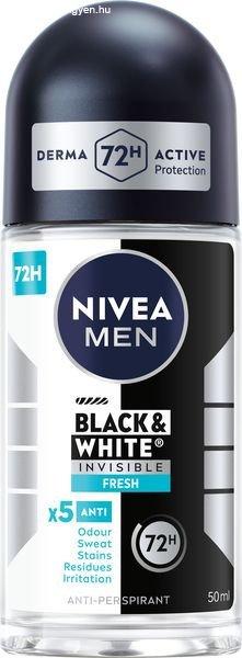 Nivea Golyós izzadásgátló férfiaknak Black&White Fresh
48 órás védelemmel (Anti-Perspirant) 50 ml