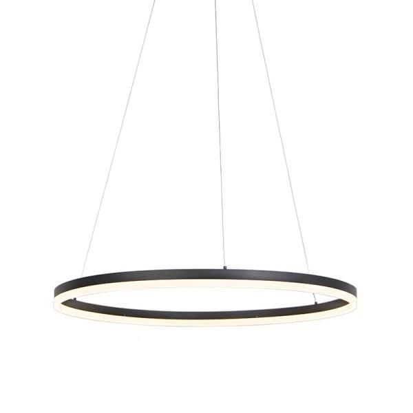 Design gyűrűs függőlámpa fekete 80cm LED-del és fényerőszabályzóval -
Anello