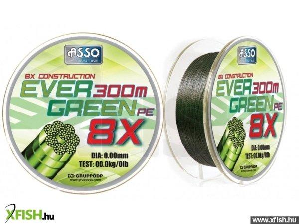 Asso Pe8X Evergreen Fonott Zsinór 130M 9,60Kg