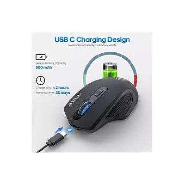 IMICE Vezeték nélküli egér optikai, G-1800RC WH, 1600dpi, USB, Fehér,
tölthető akku