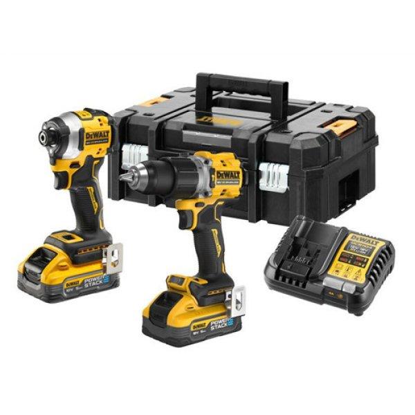 18V XR akkus gépszett: 2x5Ah POWERSTACK akku, Ütvecsavarozó+Fúró-csavarozó
DCF850+DCD805, TSTAK +ajándék akkumulátor szett