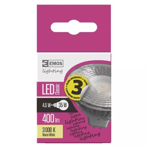 EMOS Classic LED izzó MR16 GU5.3 4.5W 380lm meleg fehér ZQ8433