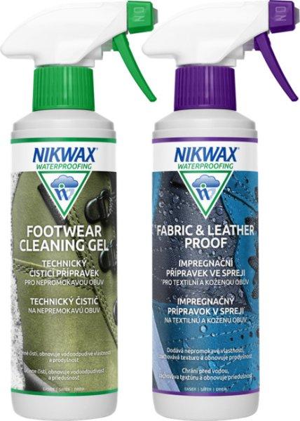 Nikwax 2 db iker szett szövet és bőr spray / Lábbeli tisztító gél spray
300ml