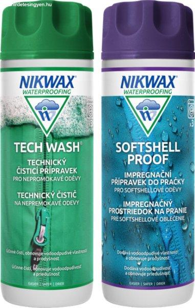 Nikwax 2 db készlet Twin Tech Wash / Softshell Proof Wash-In 300ml