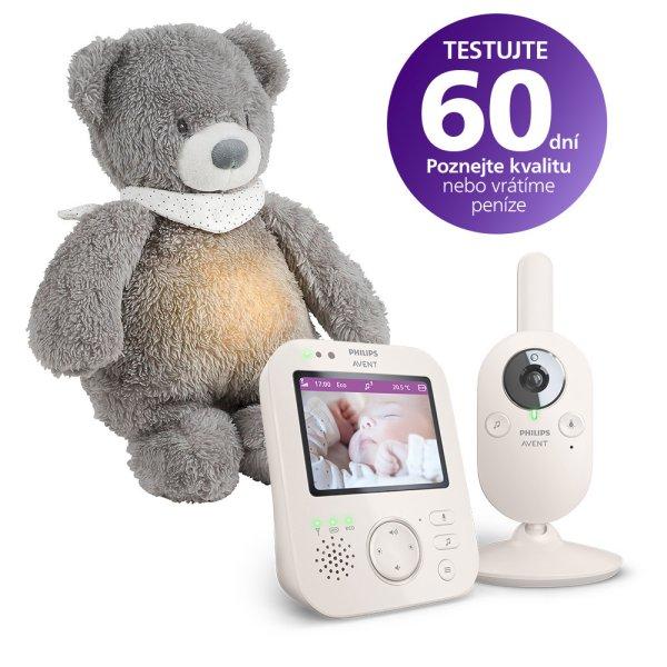 Philips AVENT Bébiőr videó SCD891/26+NATTOU 4 az 1-ben altató maci, Sleepy
Bear Grey 0m+