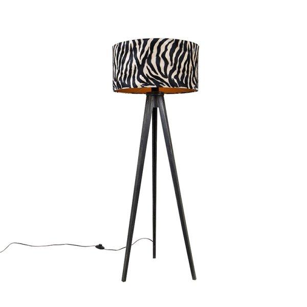 Állványlámpa állvány fekete, árnyékoló zebra 50 cm - Tripod Classic