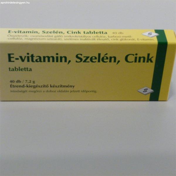 Selenium e-vitamin szelén cink tabletta 40 db
