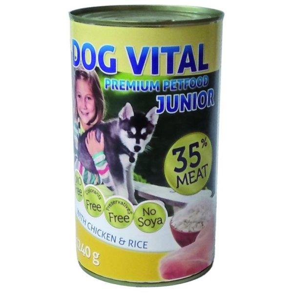 Dog Vital Junior konzerv chicken & rice 1240gr