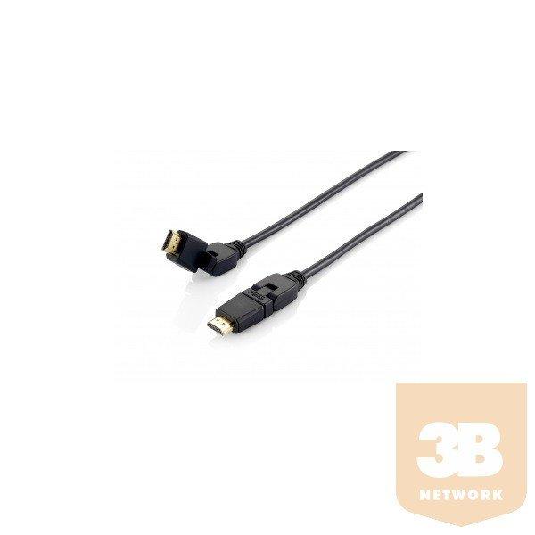 Equip 119362 HDMI kábel 1.4 apa/apa, aranyozott, 2m, forgatható
csatlakozókkal