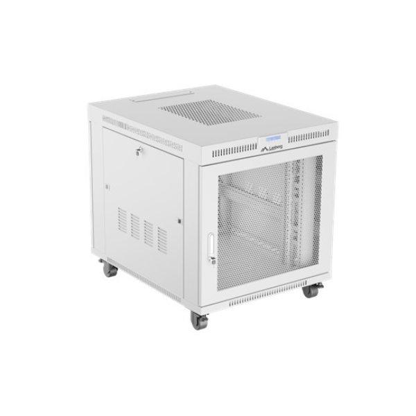 Lanberg 19" szabadon álló rack szekrény 15U/800X1000 perforált ajtó,
lapraszerelt, LCD kijelző, szürke