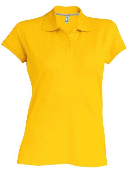 Női rövid ujjú galléros piké póló, Kariban KA242, Yellow-3XL