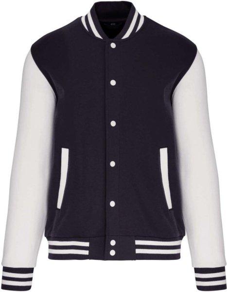 Gyermek patentos dzseki csíkos szélekkel, Kariban KA498, Navy/White-12/14
