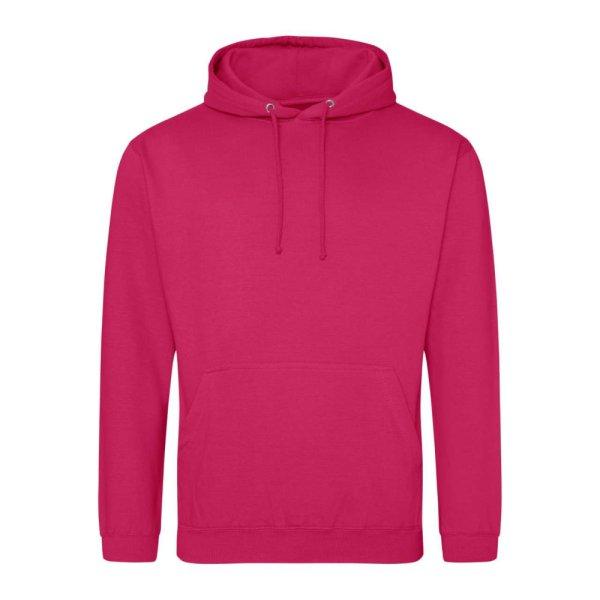 Just Hoods Uniszex laza szabású kapucnis pulóver AWJH001, Hot Pink-L