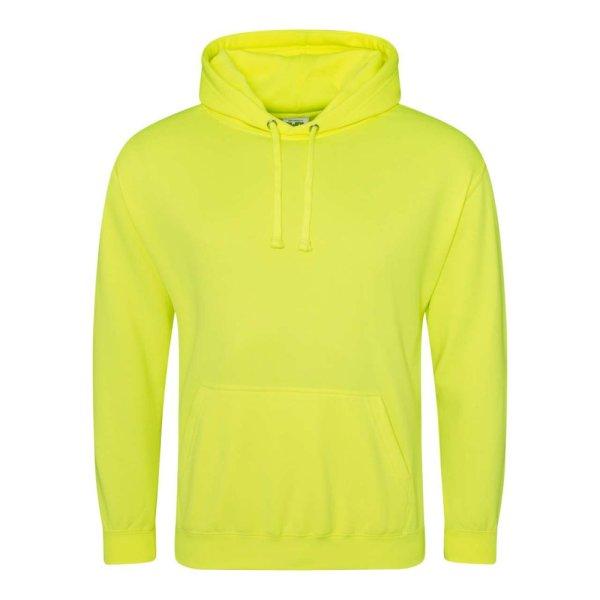 Just Hoods élénk színű unisex kapucnis pulóver AWJH004, Electric Yellow-2XL