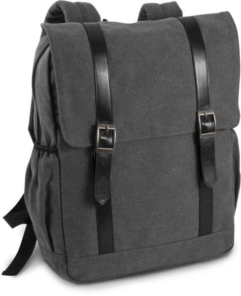 KI0143 vászon hátizsák belső 13 colos laptop rekesszel Kimood, Washed Dark
Grey-U