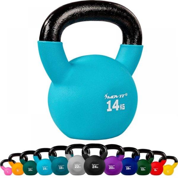 Kettlebell - füles súlyzó 14 kg, világoskék, MOVIT