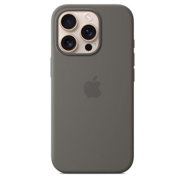 Apple iPhone 16 Pro Silicone Case with MagSafe Stone Gray