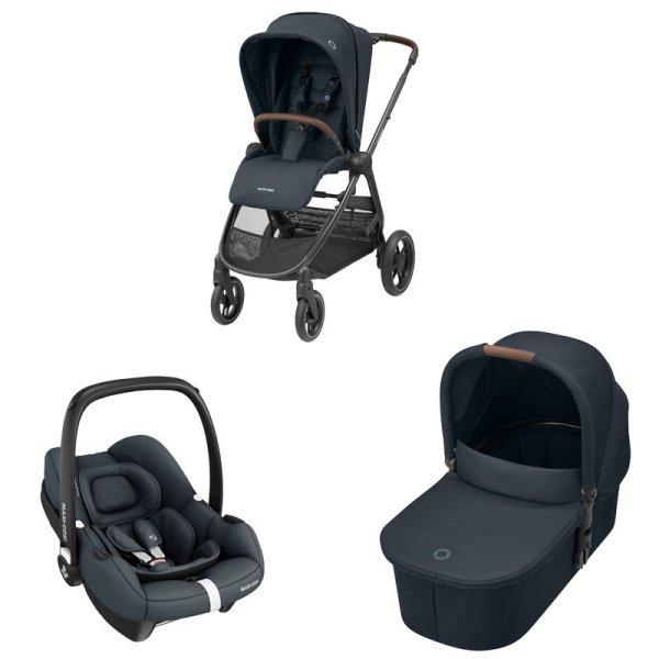 Maxi-Cosi Street Plus Smart Trio system babakocsi szett Cabriofix i-Size
hordozóval és Street Plus mózessel Essential Graphite
