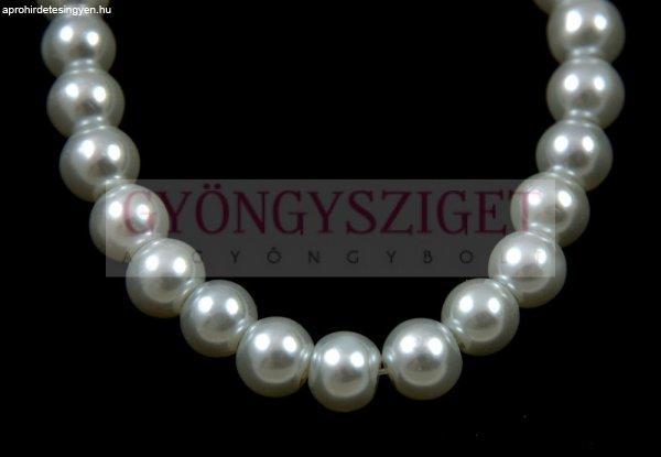 Tekla golyó gyöngy - White Pearl - 4mm (szálon - kb. 210db/szál)