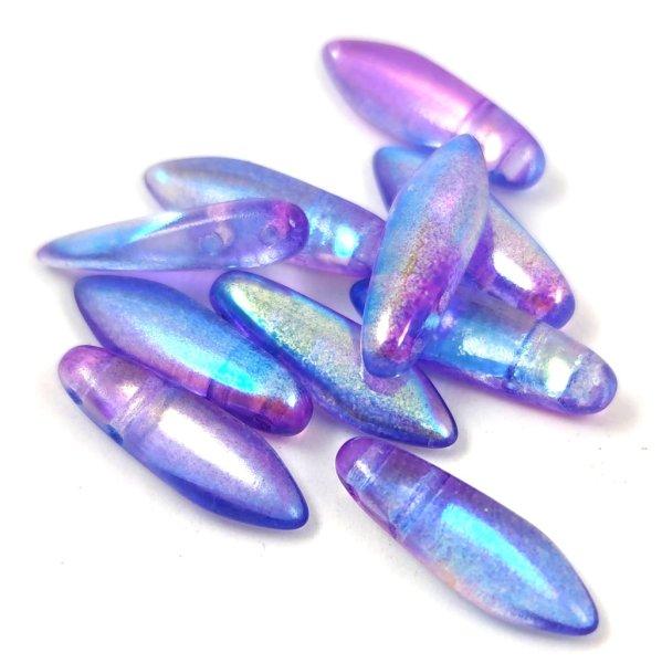 Lándzsa (szirom) cseh préselt üveggyöngy két lyukkal - Crystal Purple Blend
AB - 5x16mm