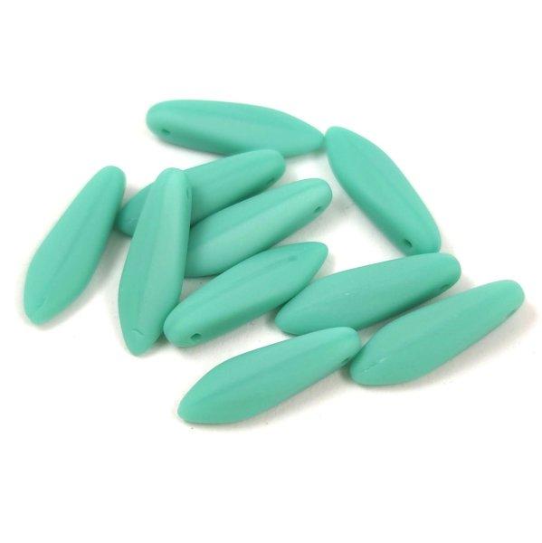 Lándzsa (szirom) cseh préselt üveggyöngy - matt türkiz -5x16mm