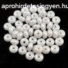 Cseh prselt rondelle gyngy - Alabaster Milky Silver - 2.5 