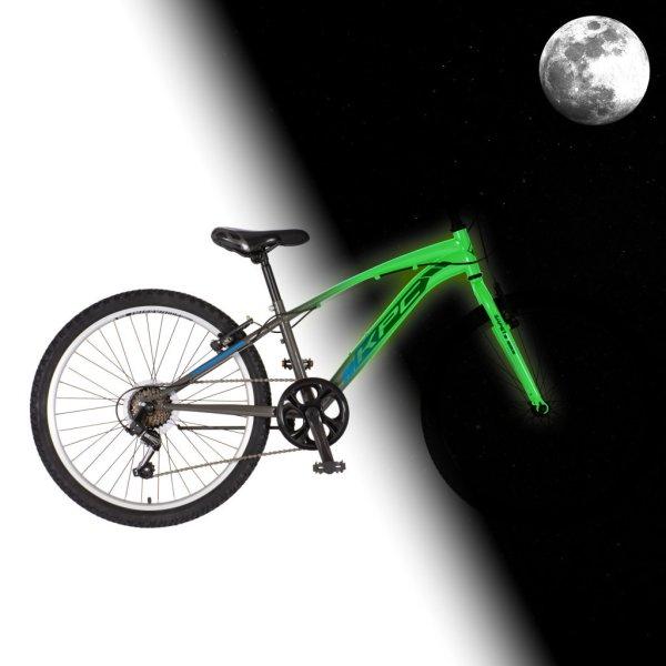 KPC FluoBike Flash VILÁGÍTÓS 24 grafit-kék fluoreszkáló gyermek kerékpár