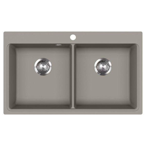 Evido Quadro 9 gránit mosogató 860x510mm platina 442064