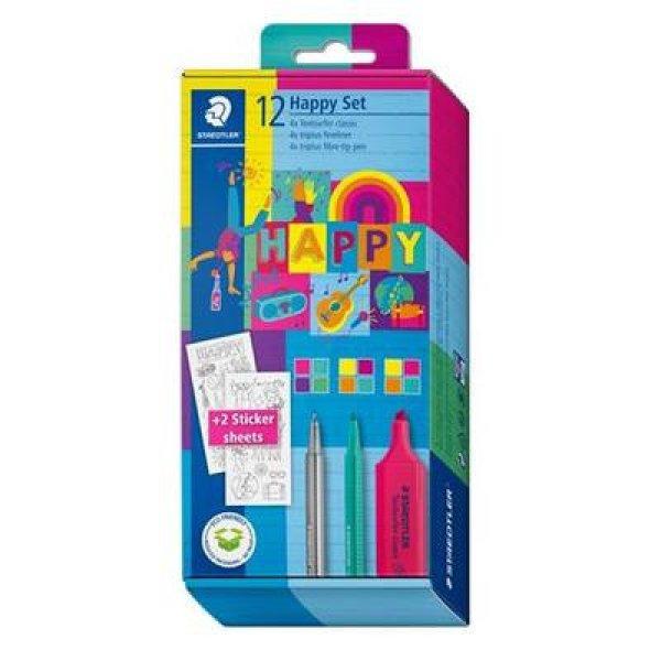 Írószer készlet, ajándék matricákkal, STAEDTLER® "Happy set 61
SC1"