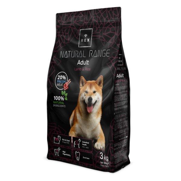 Rex Natural Range Lamb and Rice bárányos rizses szárazeledel 3 kg kutyáknak