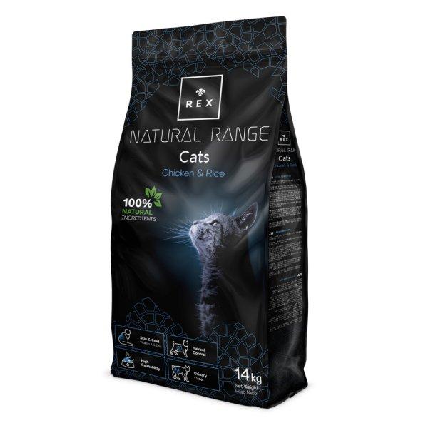 Rex Natural Range Adult Cat – Chicken & Rice csirkés rizses gazdaságos
macskaeledel 14 kg