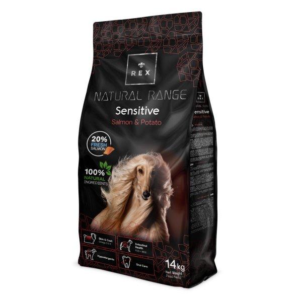 Rex Natural Range Sensitive – Salmon & Potato lazacos burgonyás hipoallergén
szárazeledel 14kg