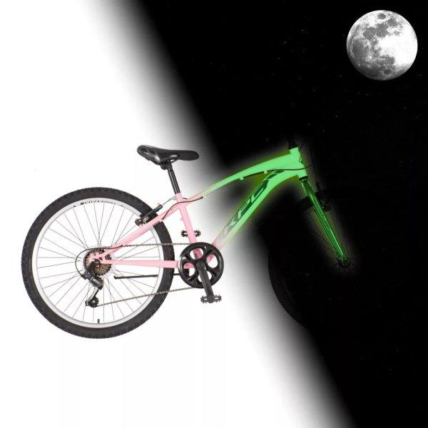 KPC Fluobike Bloom VILÁGÍTÓS 24 Rózsaszín fluoreszkáló gyermek kerékpár