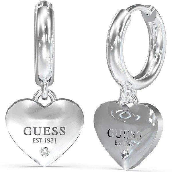 Guess Szív karika acél fülbevaló Huggie Me JUBE03145JWRHT/U