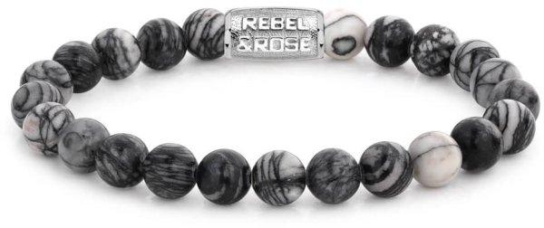 Rebel&Rose Gyöngy karkötő fekete Wolf RR-80032-S 19 cm - L