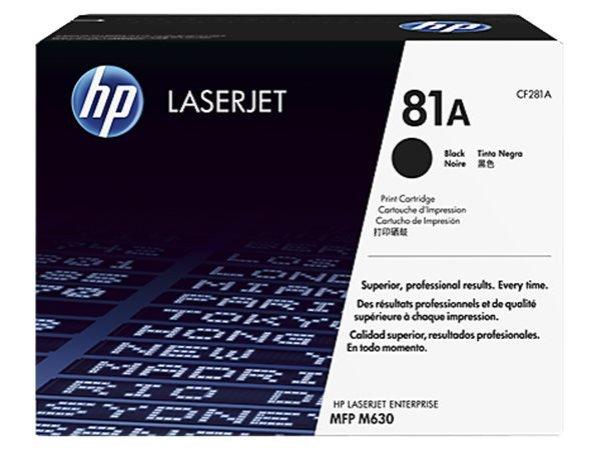 CF281A Lézertoner LaserJet Enterprise M604n, MFP M630f nyomtatókhoz, HP 81A,
fekete, 10,5k