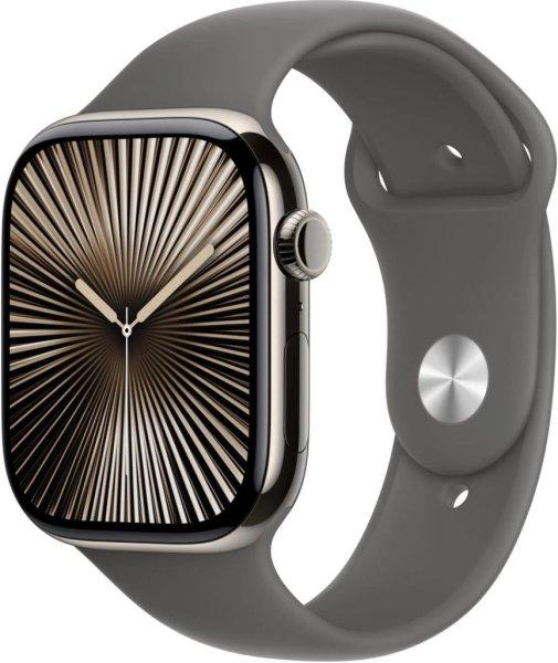 Apple Watch S10 Cellular 46mm Natural Titanium Case with Stone Grey Sport Band
S/M