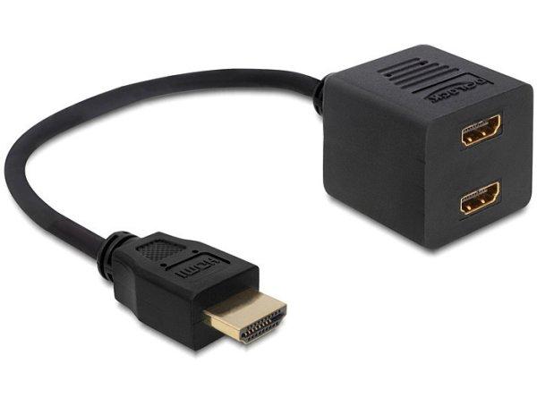 DeLock Adapter HDMI High Speed with Ethernet 1x male > 2x female