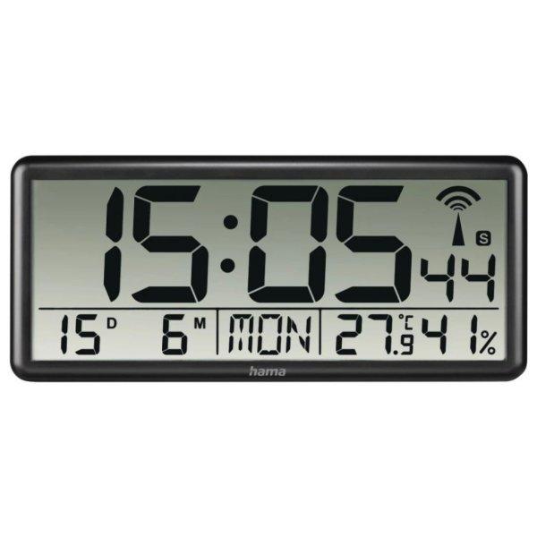 Hama Jumbo Digital Radio Wall Clock Időjáró Állomás Black