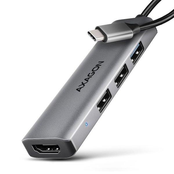 AXAGON HMC-H3A USB-C 5Gbps Starter 4in1 hub Silver