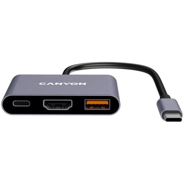 Canyon CNS-TDS4 3 Ports USB-C HUB Grey