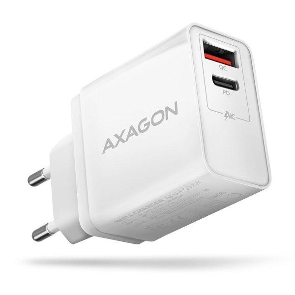 AXAGON ACU-PQ22W Wall Charger PD & Quick Charge 3.0 Dual USB Output 22W White