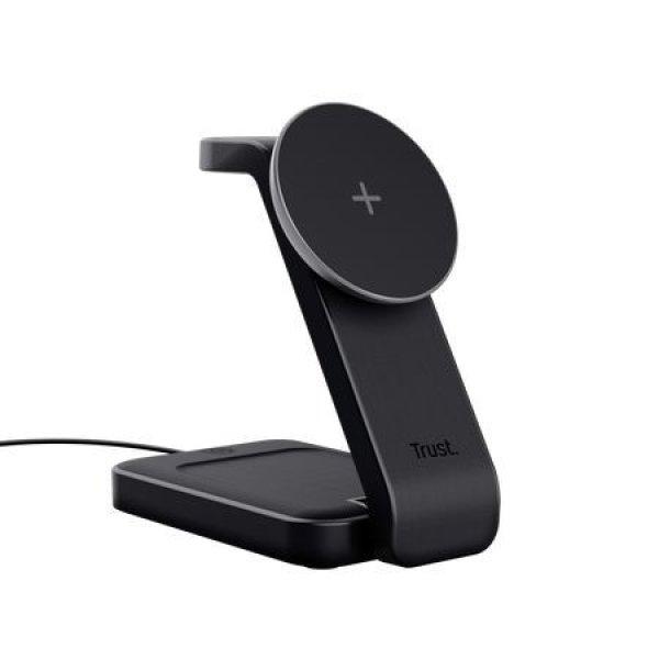 Trust Viro 3-in-1 Wireless Magnetic Charge Stand Black