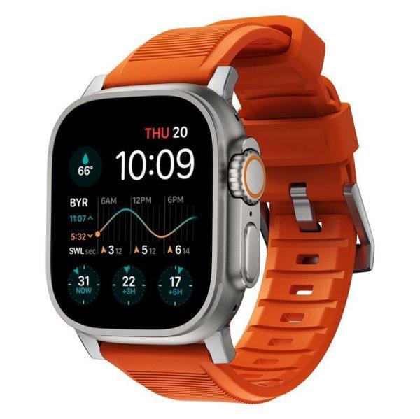 Nomad Rugged Strap, orange/silver - Apple Watch Ultra (49mm) 8/7 (45mm)/6/SE/5/4
(44mm)/3/2/1 (42mm)