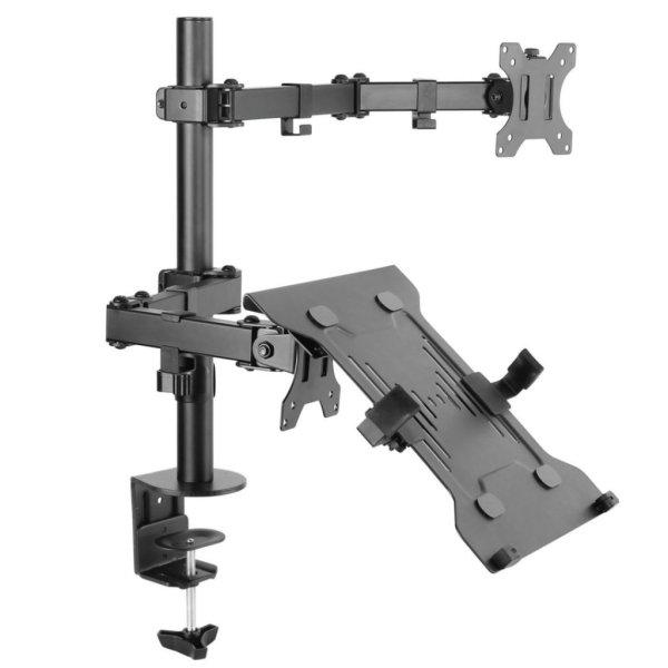 EQuip 13"-32" Articulating Dual Arm Monitor Laptop Desk Mount Bracket
Black