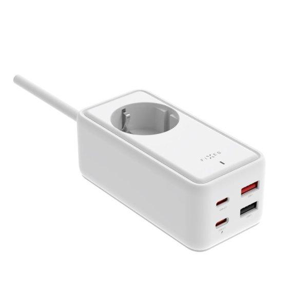 FIXED hálózati USB töltő, GaN III technológia, kimenetetk: 2 * USB-A QC3.0,
2 * USB-C PD3.0 65W , 1*220V, 3m kábel, fehér