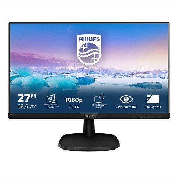 PHILIPS IPS monitor 27" 273V7QJAB/00, 1920x1080, 16:9, 250cd/m2, 4ms,
VGA/HDMI/DisplayPort, hangszóró